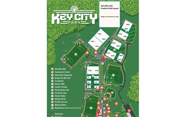 Fall 2025 Practices are Underway!  Field Layout Map!